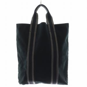 HERMES フールトゥ カバス トートバッグ ハンドバッグ キャンバス 黒 ブラック