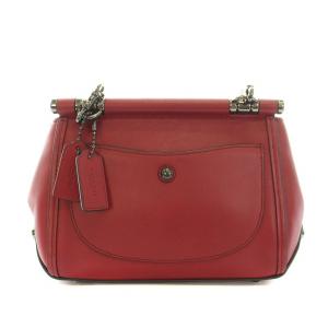 COACH ドリフタークロスボディースネークショルダーバッグ パイソン レザー チェーン 保存袋付き 赤 レッド 59498