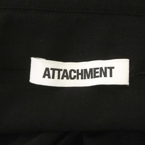 ATTACHMENT コットンレーヨン S/S 半袖 シアー シャツ ストライプ 3 L 黒 ブラック