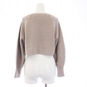 ANAYI 21AW メリノウールアンサンブルニット ワンピース ノースリーブ ロング クロップド丈 長袖 36 S ベージュ