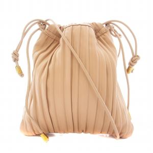 ANITA BILARDI ショルダーバッグ 巾着 レザー プリーツ ピンク /KU