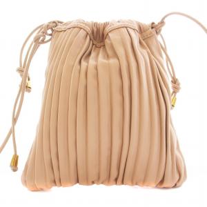 ANITA BILARDI ショルダーバッグ 巾着 レザー プリーツ ピンク /KU