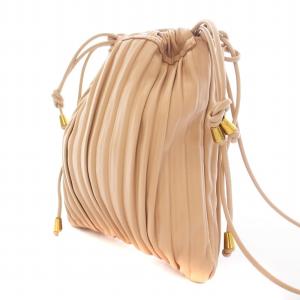 ANITA BILARDI ショルダーバッグ 巾着 レザー プリーツ ピンク /KU