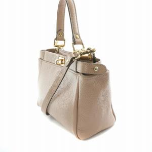 ANAYI 2WAY ハンドバッグ ショルダーバッグ ターンロック式 レザー ピンク