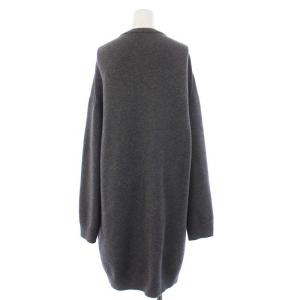 HERMES Hロゴ ニットカーディガン ウール 38 グレー