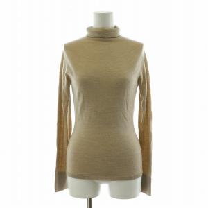 ニット セーター カットソー 薄手 長袖 タートルネック S ベージュ /NQ