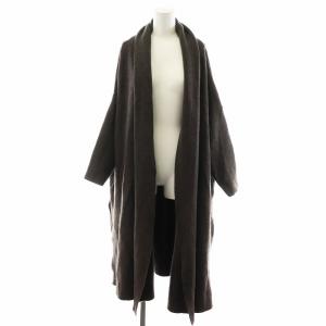 スムースニットガウンコート ロング丈 ウール アウター 茶 ブラウン 17-020-500-4171-3-0
