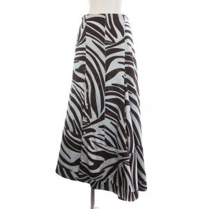 3.1 phillip lim フレアスカート ロング ゼブラ柄 アニマル柄 0 S 水色 ライトブルー 茶 ブラウン