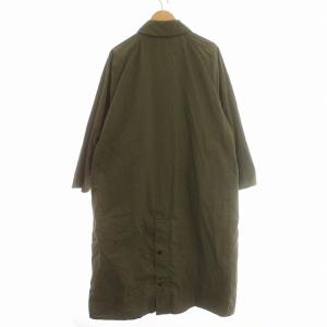 Barbour コットン ナイロン ステンカラーコート ロング コート UK10 L カーキ