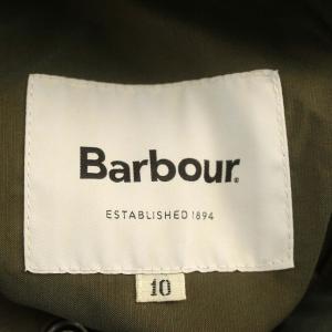 Barbour コットン ナイロン ステンカラーコート ロング コート UK10 L カーキ