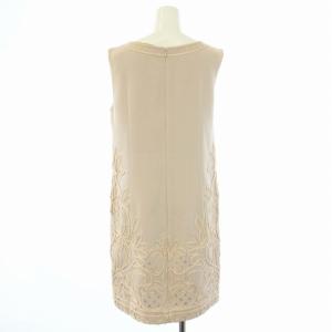 GRACE CONTINENTAL 17SS ワンピース 刺繍 ノースリーブ ひざ丈 36 S ベージュ 17135110 /TK