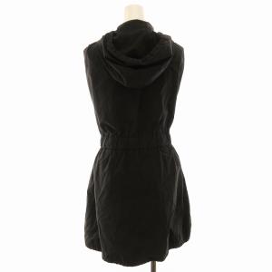 Theory ベスト ミドル丈 ナイロン フード 2 M 黒 ブラック