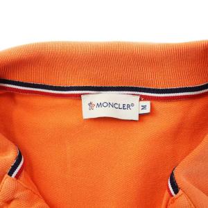MONCLER ポロシャツ 半袖 ライン ワッペン M オレンジ /KH