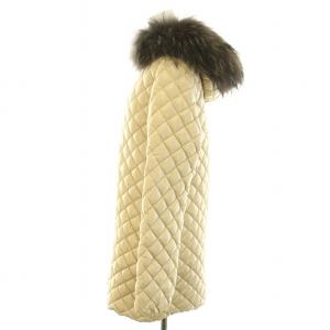 DUVETICA ダウンコート アウター ミドル フード ラクーンファー タグ付き 42 L ベージュ 茶 ブラウン