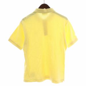 LACOSTE ポロシャツ カットソー 鹿の子 ロゴ 刺繍 ワッペン ワンポイント 半袖 M 黄 イエロー L1212AL