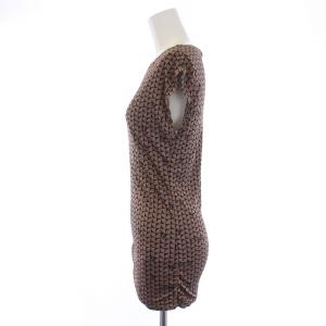 FENDI カットソー 半袖 ロゴ 総柄 ナイロン 44 XL 茶 ブラウン