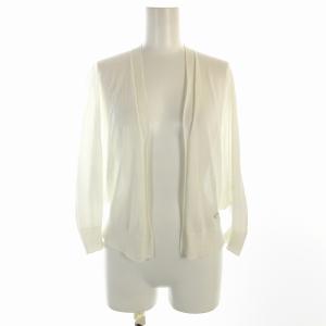 MACKINTOSH LONDON トッパーカーディガン ドルマンスリーブ ロゴプレート ボタンレス 38 M 白 ホワイト /EE