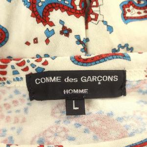 COMME des GARCONS HOMME AD2016 Tシャツ HS-T011 半袖 ペイズリー柄 L 白 ピンク /G