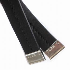 PLAN C ナロー ベルト 細ベルト レザー 黒 ブラック /YM