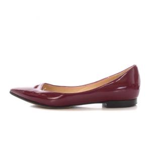 PELLICO パンプス ローヒール シューズ エナメル ポインテッドトゥ 36 23cm 赤紫 レッドパープル