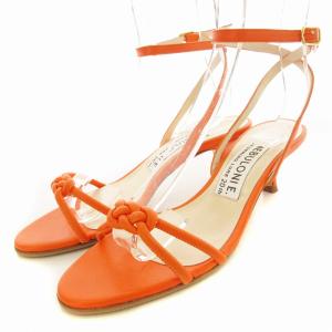 ストラップサンダル ミュール ローヒール アーモンドトゥ 靴 シューズ 36 23cm オレンジ /MM