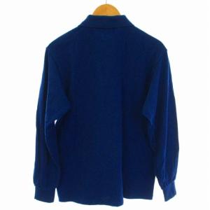 LACOSTE ポロシャツ 長袖 ワッペン CLASSIC FIT 4 L 青 ブルー L1313AL