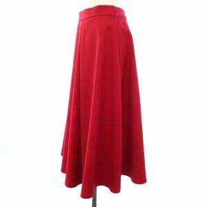 M'S GRACY 23年製 スカート フレア ミモレ丈 ロング 38 M 赤 レッド /TK