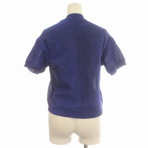 COMME des GARCONS AD1999 半袖 ニット ラメ 肩パッド入 カットソー F 青 ブルー /G
