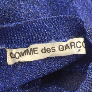 COMME des GARCONS AD1999 半袖 ニット ラメ 肩パッド入 カットソー F 青 ブルー /G