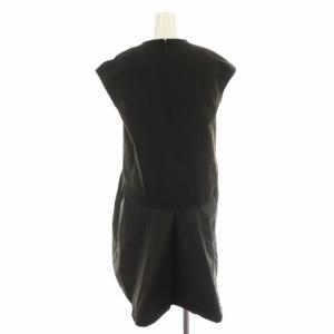 S Max Mara フレアワンピース ロング ミモレ タック 切替 フレンチスリーブ 38 M 黒 ブラック /XK