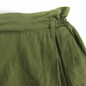 AVIREX フレアスカート マキシ ロング フリル F カーキ