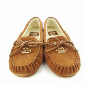COACH ローファー モカシン スリッポン スエード フラット シューズ 靴 24cm 茶 ブラウン