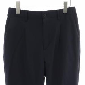 BEAUTY&YOUTH UNITED ARROWS リンクル 1プリーツ テーパード パンツ スラックス タック ストレッチ 黒 ブラック 1214-174-9117