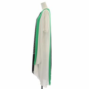 BCBGMAXAZRIA スカーフ プリント アシンメトリック ドレス ワンピース ひざ丈 変形 アシメ シアー シースルー テールカット