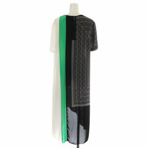 BCBGMAXAZRIA スカーフ プリント アシンメトリック ドレス ワンピース ひざ丈 変形 アシメ シアー シースルー テールカット