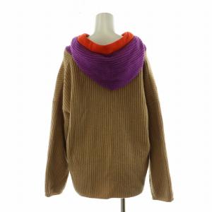 MAX&CO. ニットパーカー フーディー フード プルオーバー 長袖 L 茶 ブラウン