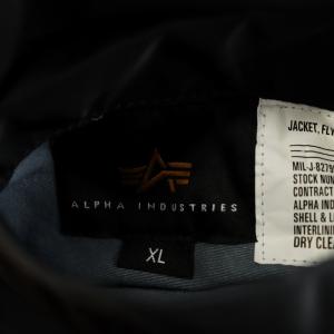 ALPHA INDUSTRIES フライトジャケット ジャンパー ブルゾン 中綿 ナイロン アウター XL オレンジ 黒 ブラック