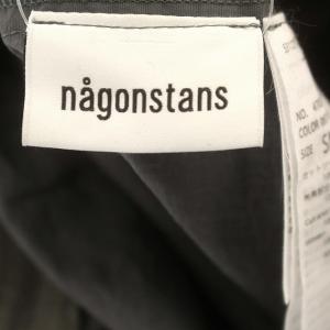 nagonstans 21AW バックウォームドレス スウェット ワンピース ハイネック ロング 異素材 長袖 S 茶 グレー