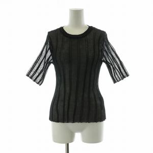 24SS シアーニットTシャツ カットソー 半袖 シースルー F 黒 ブラック 24080900402020