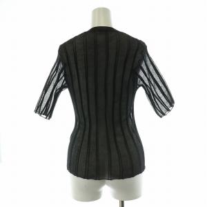 IENA 24SS シアーニットTシャツ カットソー 半袖 シースルー F 黒 ブラック 24080900402020