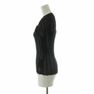 IENA 24SS シアーニットTシャツ カットソー 半袖 シースルー F 黒 ブラック 24080900402020