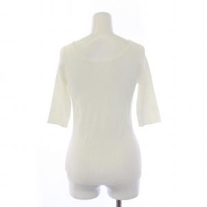 IENA 22SS レーヨンコットン RIB クルーネック プルオーバー ニット カットソー 五分袖 F 白 ホワイト 22080900256020