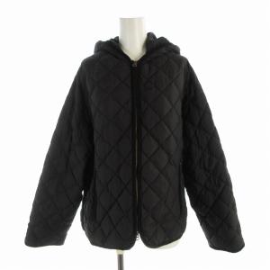 ダウンジャケット ミドル丈 キルティング フード 14 M 黒 ブラック /EE