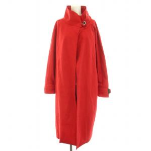 ラップカラーコート WRAP COLLAR COAT アウター ロング F 赤 レッド /YT
