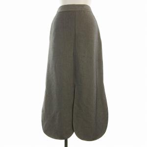 PETAL HEM SKIRT ロング スリット S グレー