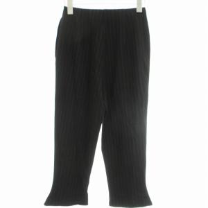 COMME des GARCONS ロングパンツ スラック ワイド ストライプ S 黒 ブラック GP-11001S