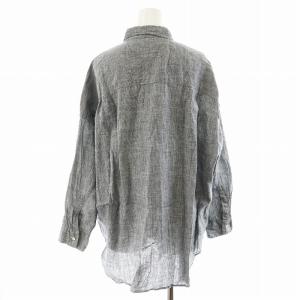 Spick&Span◆長袖シャツ/--/リネン/KHK/無地/22-050-200-7010-2-0 追加3》80リネンカシュクールビッグシャツ（シャツ/ブラウス