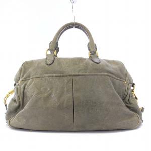 miumiu ハンドバッグ ショルダーバッグ 2WAY レザー カーキ