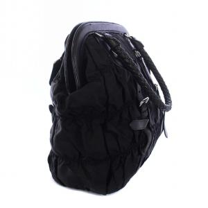 PRADA ハンドバッグ ギャザー ナイロン ブラック