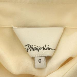 3.1 phillip lim シルク シャツ ブラウス 長袖 フリンジ 0 S ライトベージュ